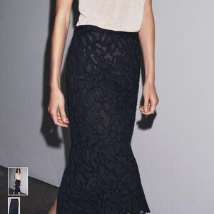 Elegant Blue Lace Skirt